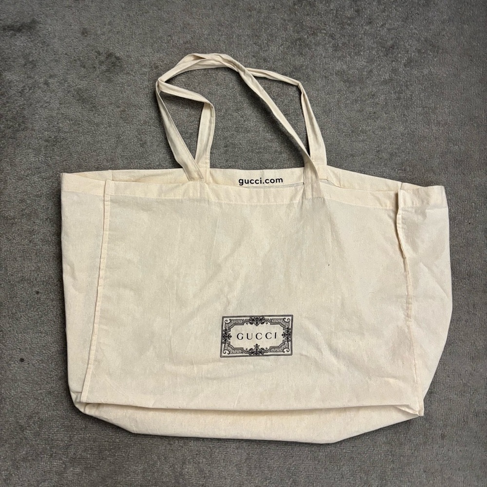 GUCCI Logo Cotton Dust Bag Tote Sustainable Shopping - Picture 2 of 6